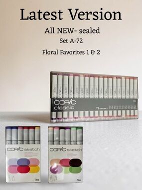 SEALED Copic Classic 72 Marker Set A & Floral Favorites 1 & 2 sealed